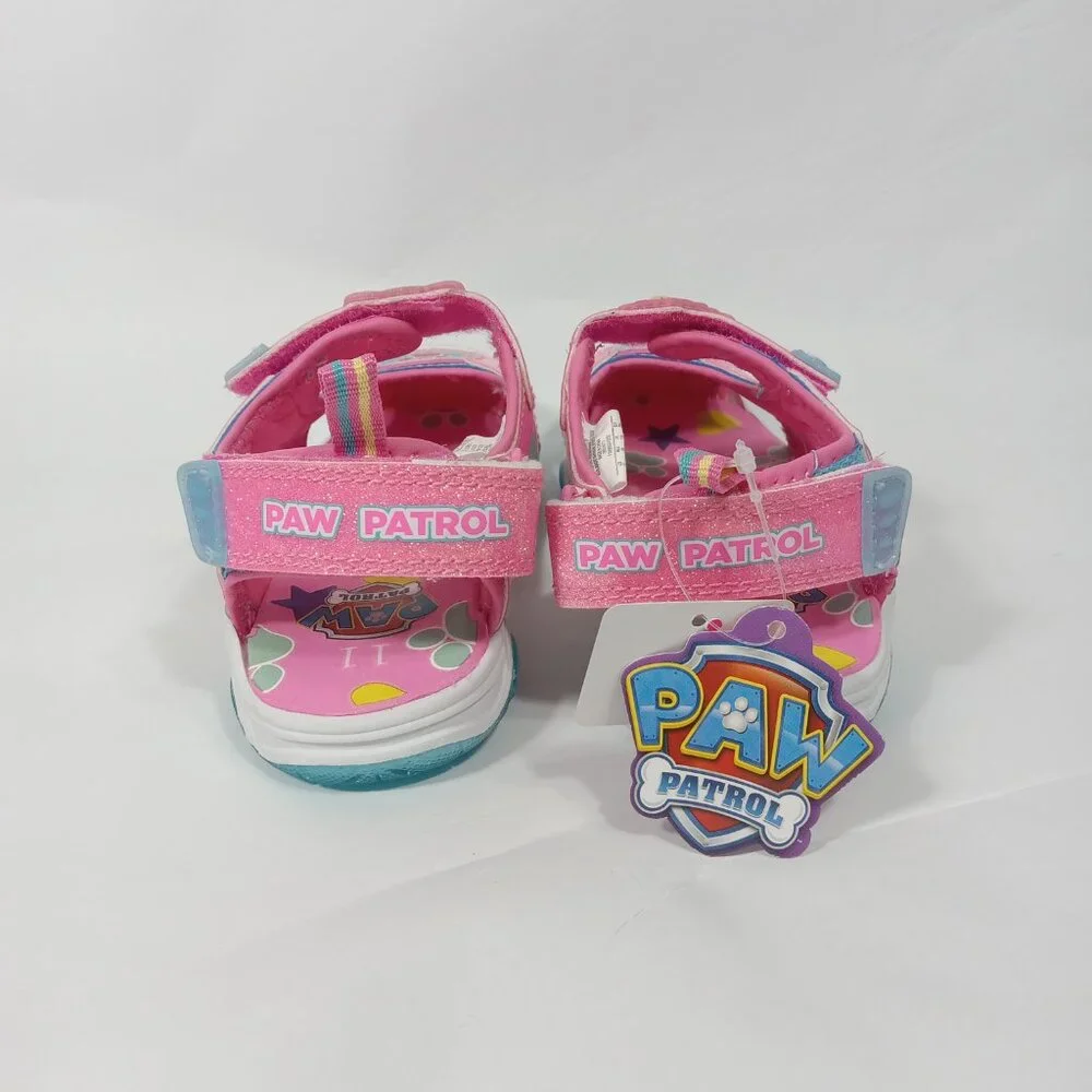 Nickelodeon Paw Patrol Kids Girls' Light-Up Sandals in pink glitter Size 11 NWT